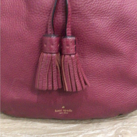 ❌SOLD❌ Kate Spade James St. Nori Dark Magenta Leather Hobo Bag - Picture 9 of 11